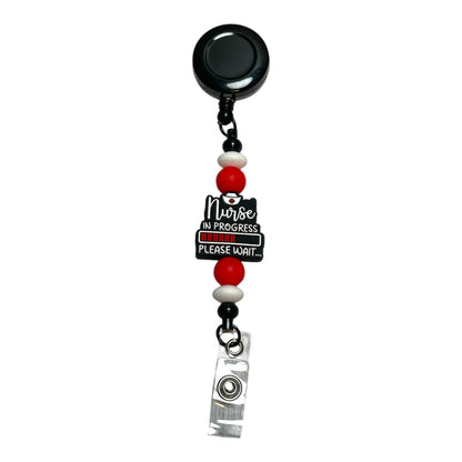 Beaded Badge Holder for Nurse in Progress - Handmade Badge Reel for Nursing Students