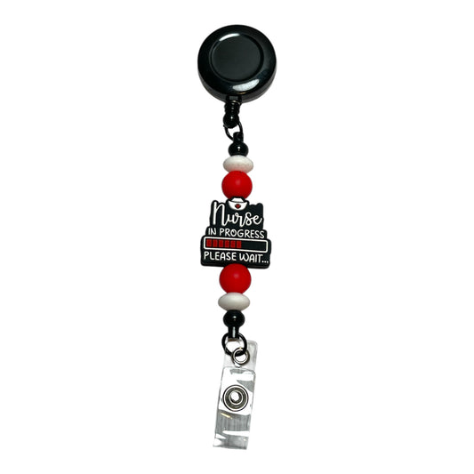 Beaded Badge Holder for Nurse in Progress - Handmade Badge Reel for Nursing Students