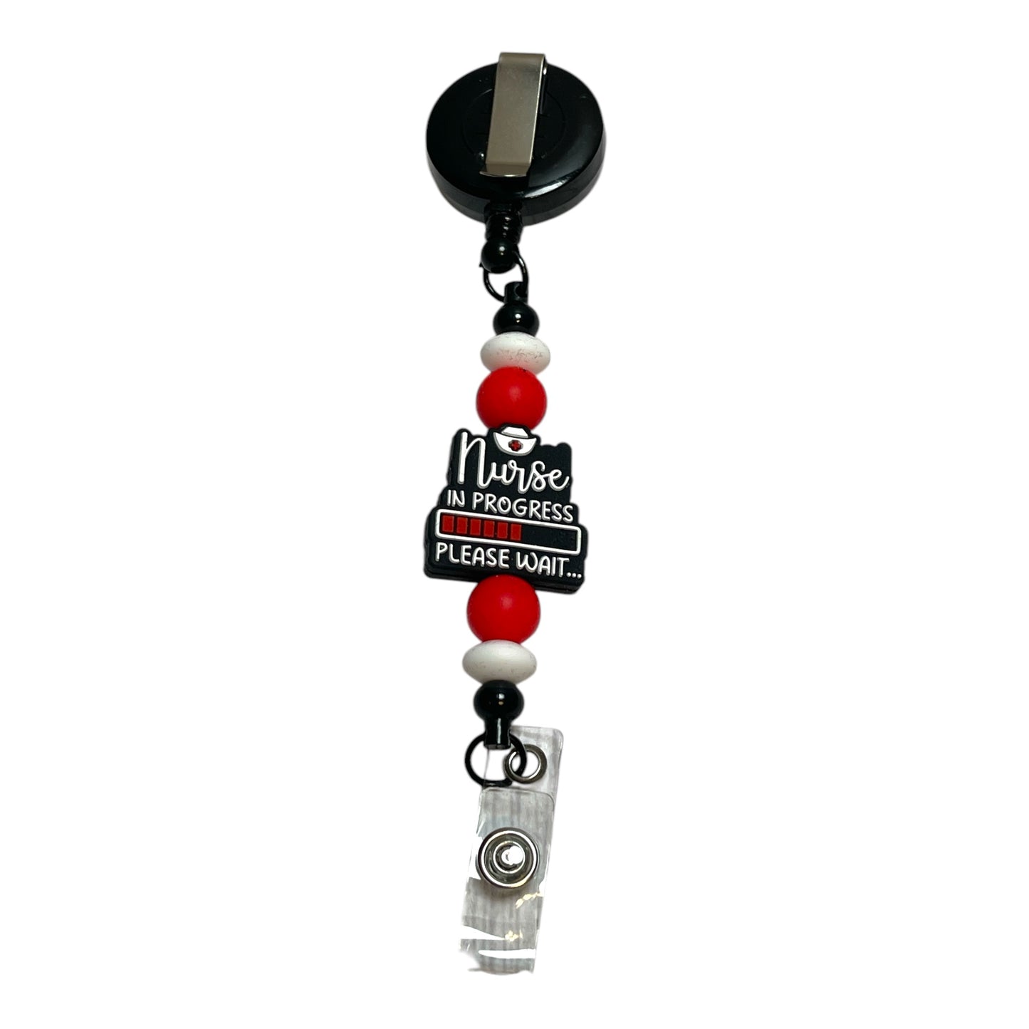 Beaded Badge Holder for Nurse in Progress - Handmade Badge Reel for Nursing Students