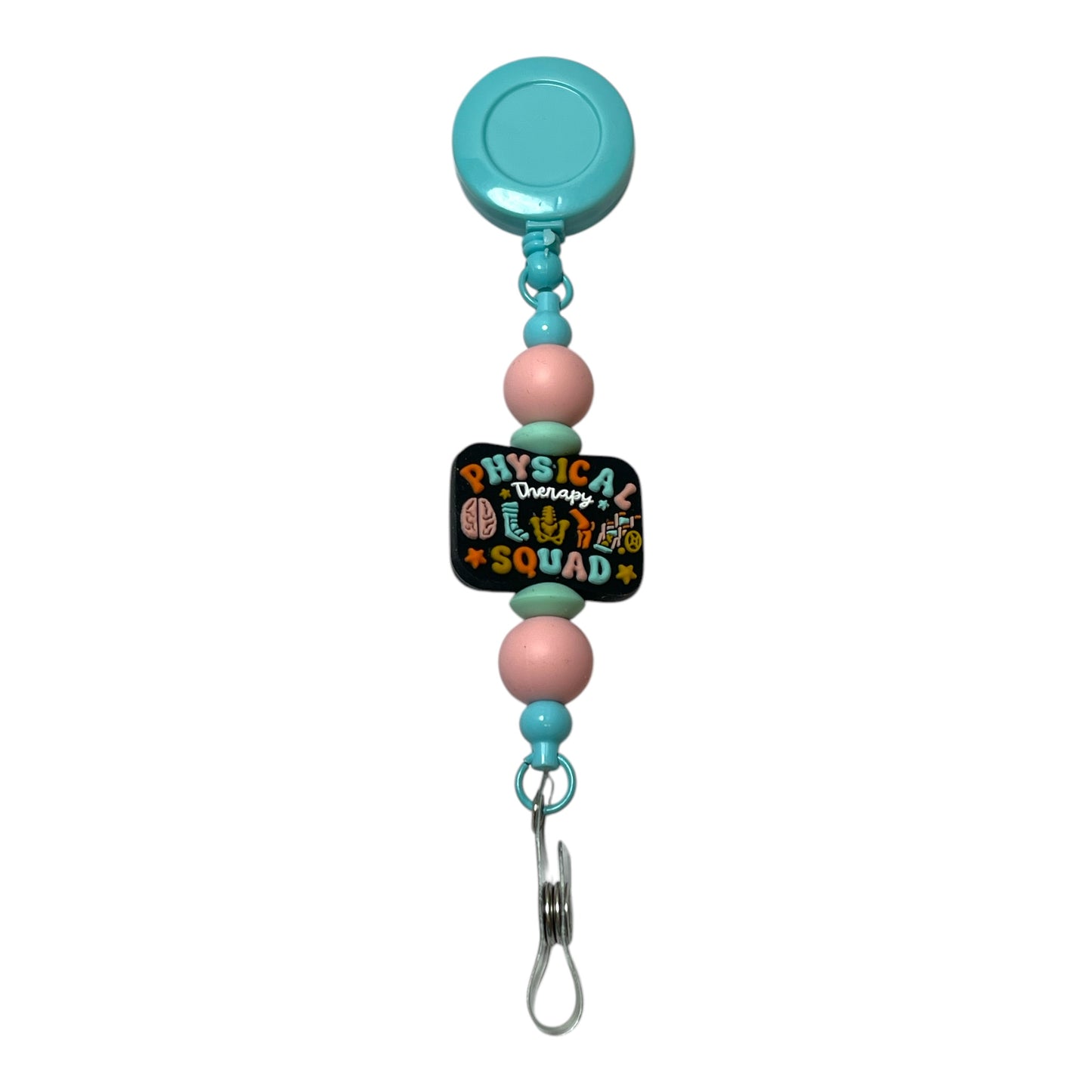 Beaded Badge Holder for Physical Therapists – Unique ID Reel with Custom Beadwork