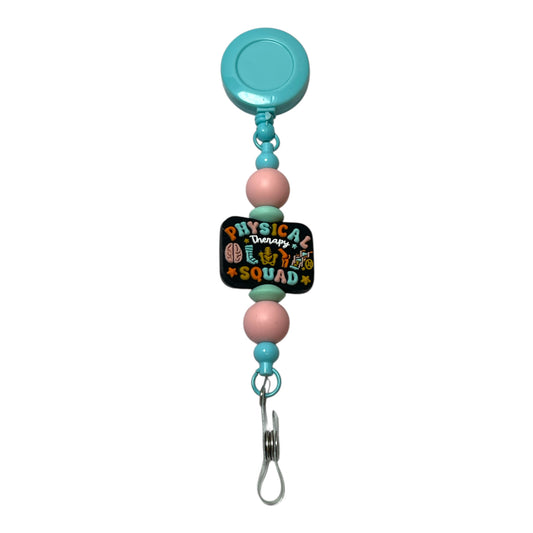 Beaded Badge Holder for Physical Therapists – Unique ID Reel with Custom Beadwork