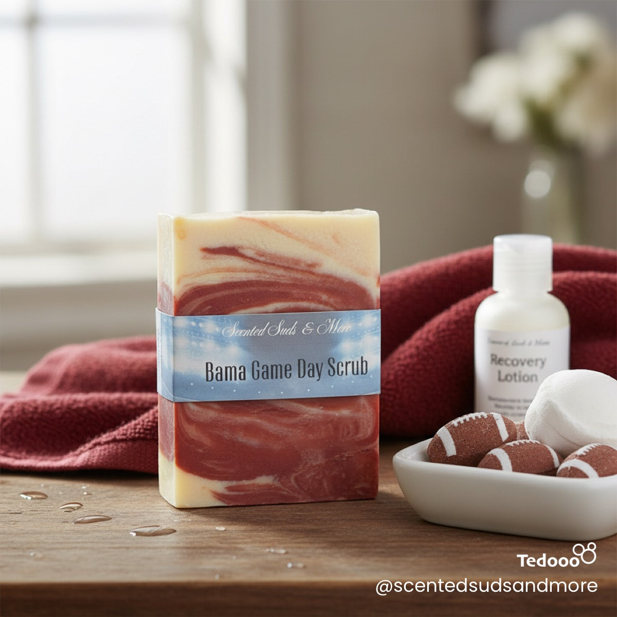 Handcrafted Bama Game Day Goat's Milk Soap - Cold Process Bar for Roll Tide Fans