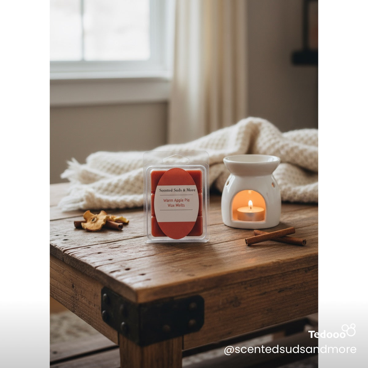 Warm Apple Crumble Pie Wax Melts – Rich and Spiced Scent