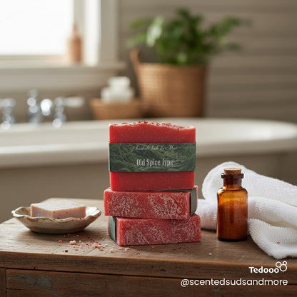 Handcrafted Cold Process Soap with Old Spice Type Fragrance - Masculine Scent Soap