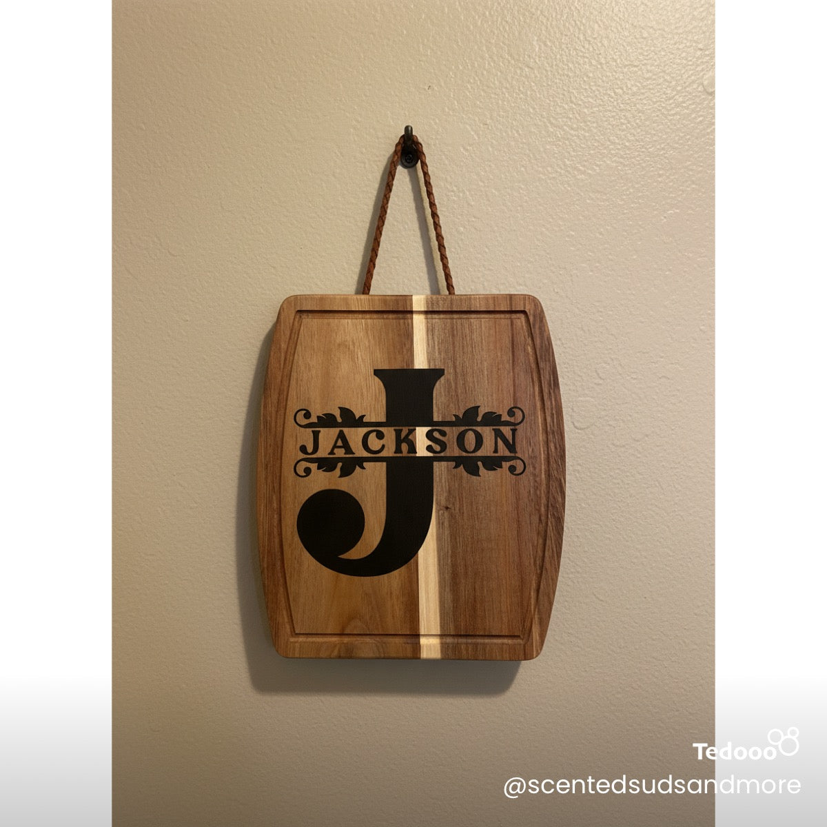 Rustic Hand Painted Wooden Sign 12x10 – Custom Family Name Home Décor