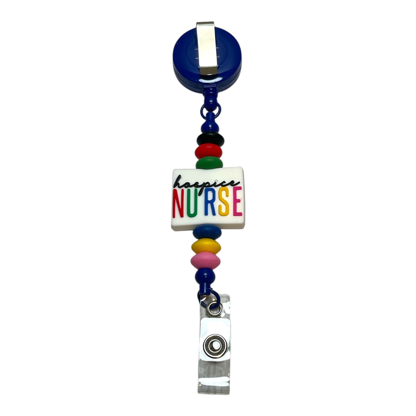 Beaded Badge Holder for Hospice Nurses – Unique ID Reel with Custom Beadwork