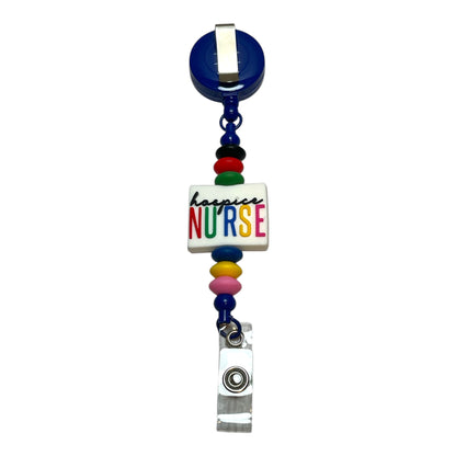 Beaded Badge Holder for Hospice Nurses – Unique ID Reel with Custom Beadwork