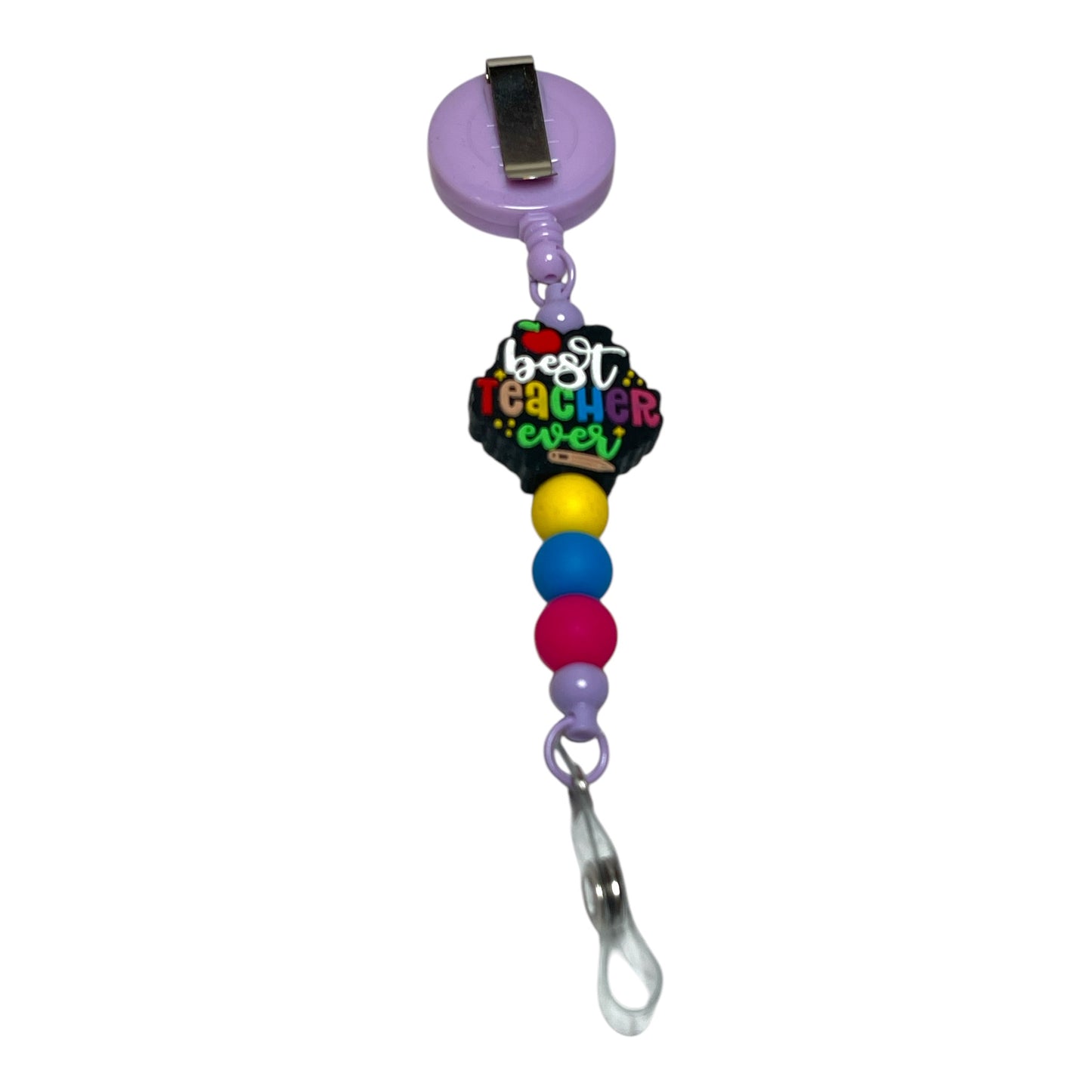 Beaded Teacher Badge Holder - Best Teacher Ever, Perfect Teacher Appreciation Gift