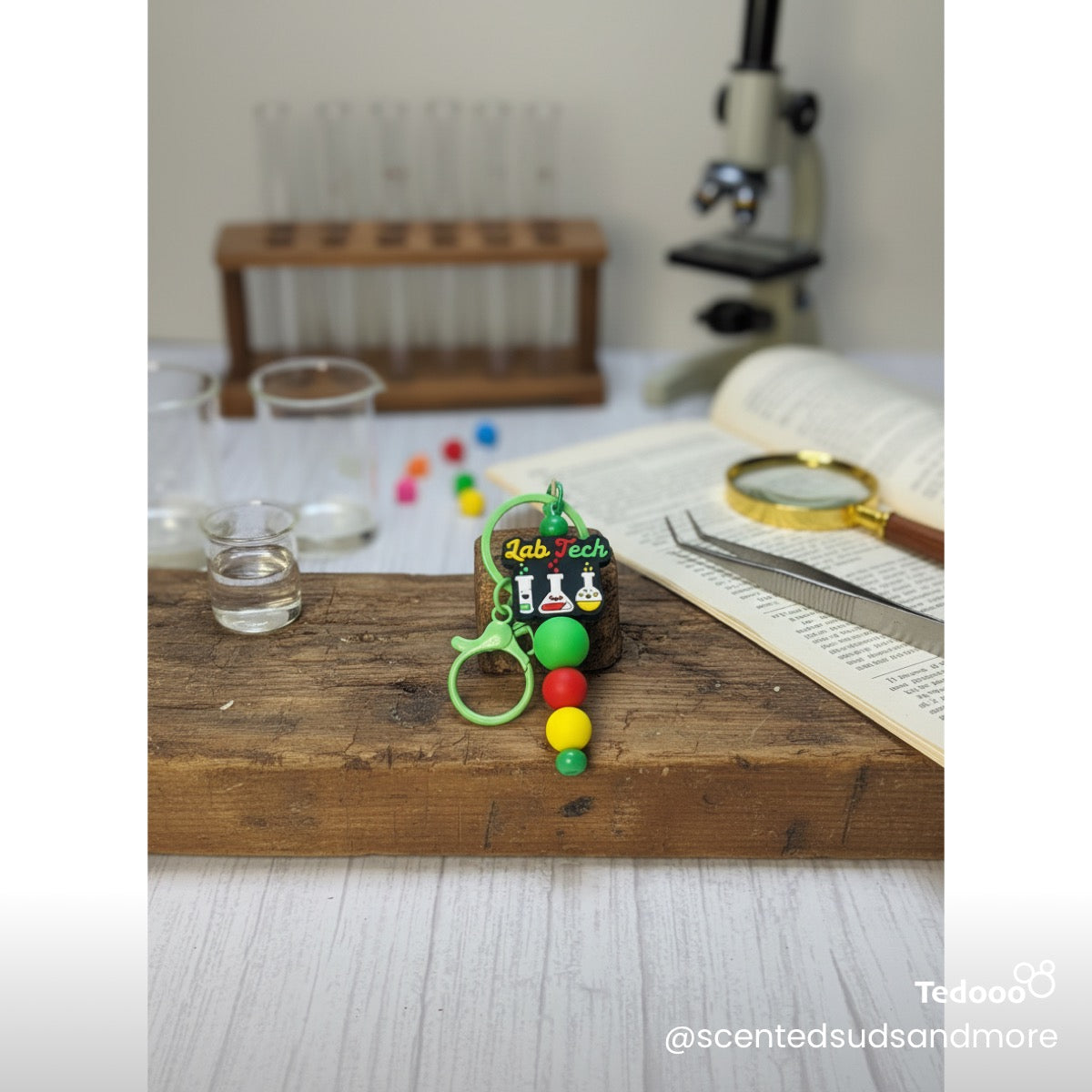 Beaded Accessories for Lab Techs – Keychains, Badge Reels & More