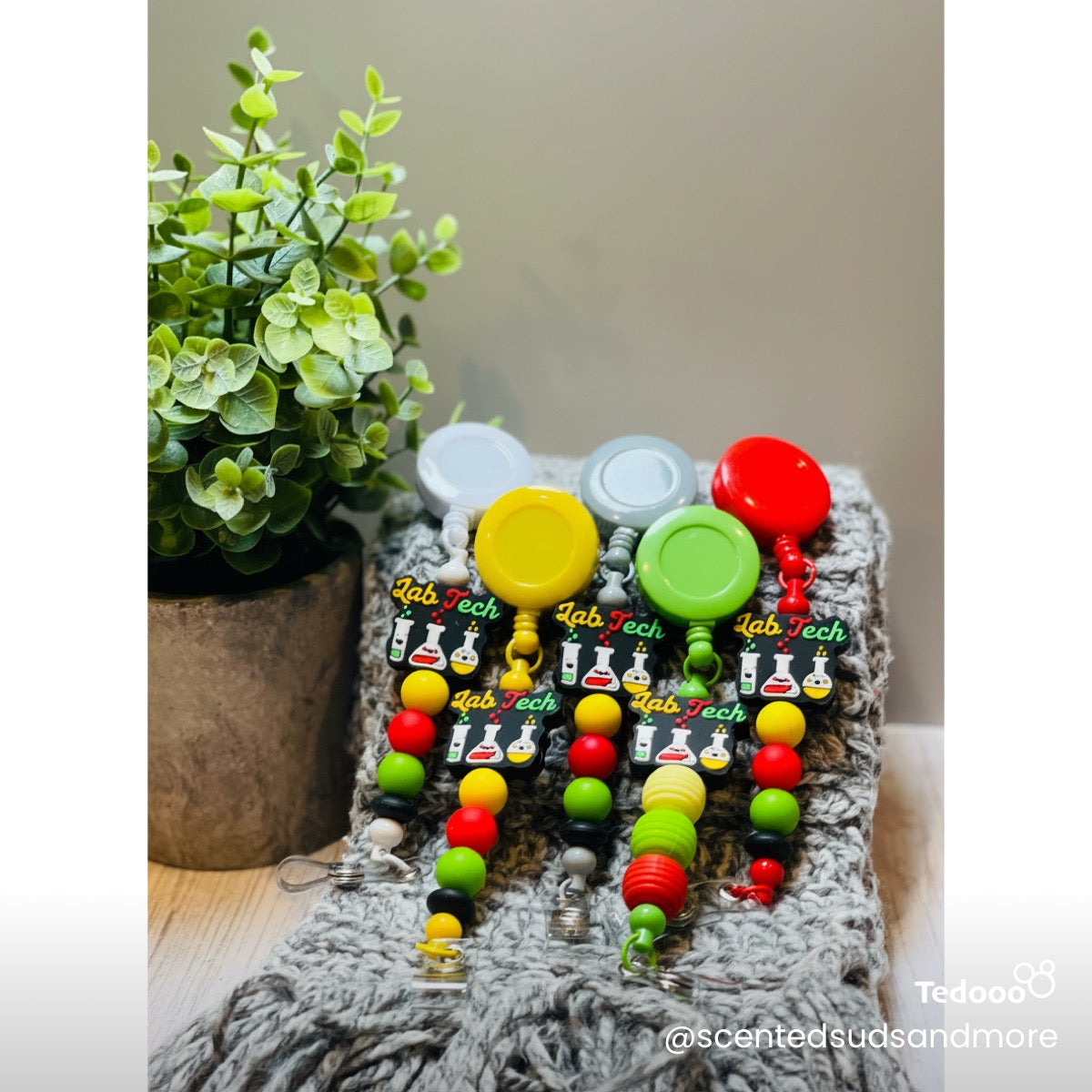 Beaded ID Badge Holders for Lab Techs | Unique & Trendy Designs