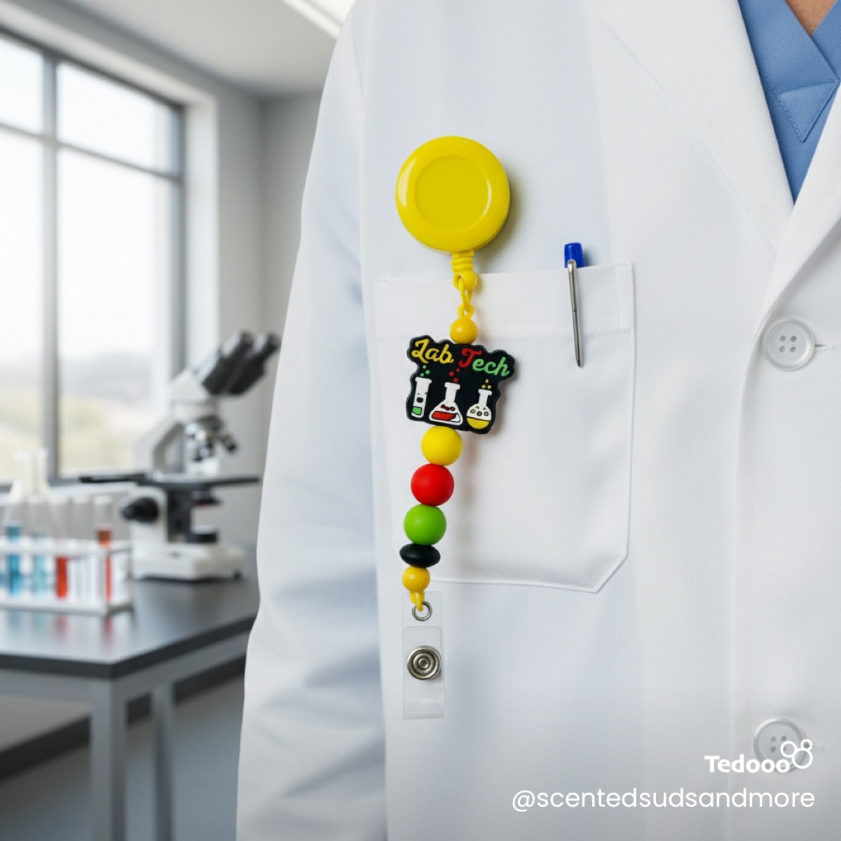 Beaded ID Badge Holders for Lab Techs | Unique & Trendy Designs