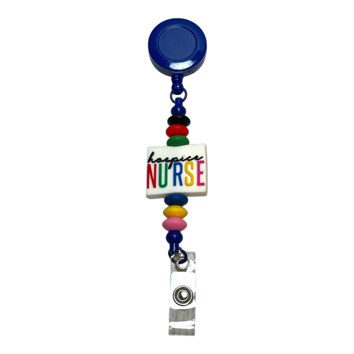 Beaded Badge Holder for Hospice Nurses – Unique ID Reel with Custom Beadwork