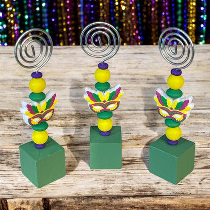 Colorful Mardi Gras Mask Photo Clips - Unique Event Decor