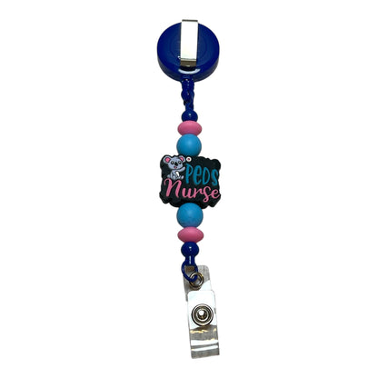 Pediatric Nurse ID Badge Reel - Retractable Holder for Pediatric Healthcare Staff