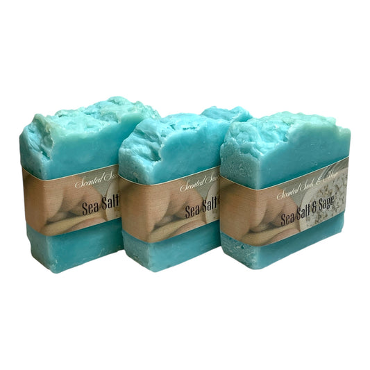Handcrafted Natural Soap with Babassu Oil - No Coconut or Palm Oil - Sea Salt & Sage