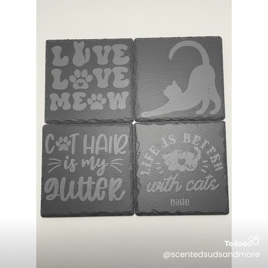 Cat Lovers Coasters – 4 Piece Set