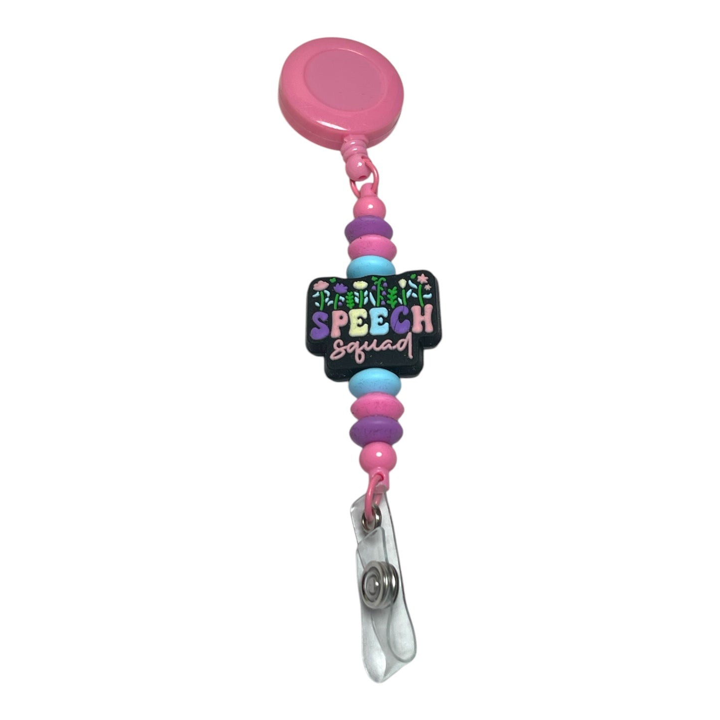 Personalized Beaded Badge Reel for Speech Therapy Professionals – Unique ID Holder