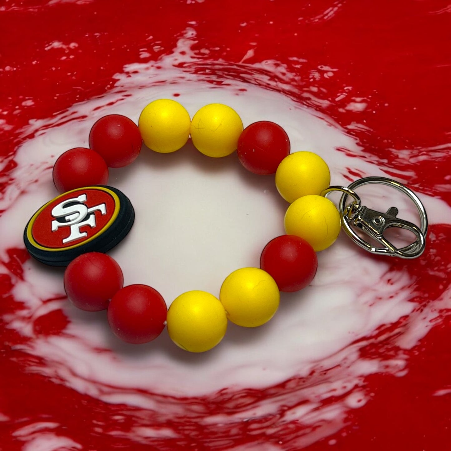 San Francisco 49ers Wristlet Keychain - NFL Team Spirit Accessory, Perfect for Game Day, Gift for 49ers Fans