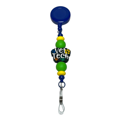 Vet Tech ID Badge Reel - Custom Badge Holder for Veterinary Professionals