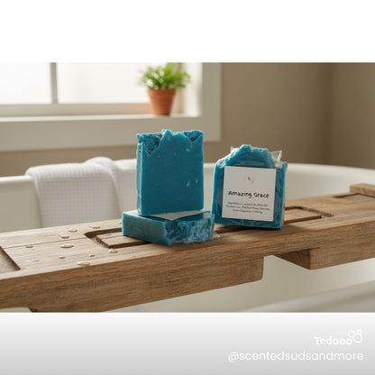 Amazing Grace Natural Handmade Soap - Hot Process Skincare Bar, Perfect Gift Idea
