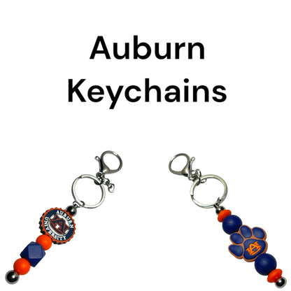 Auburn Tigers Inspired Beaded Keychain - Unique Fan Gear, War Eagle Spirit Gift