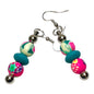 Handcrafted Beaded Bar Earrings with Floral Design - Lightweight & Stylish