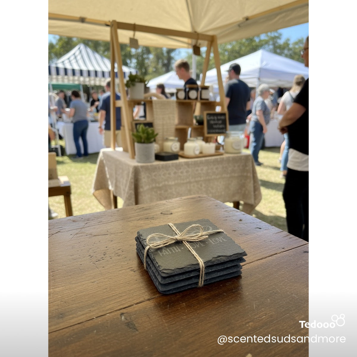 Faith, Hope, Love Coasters – 4 Piece Set