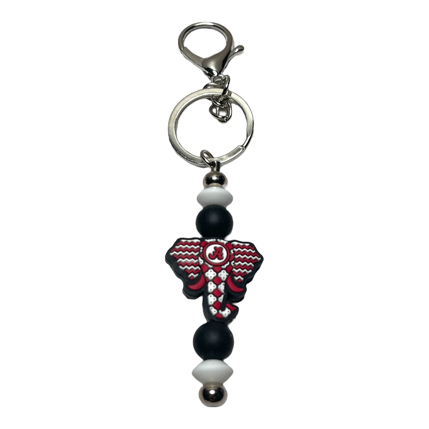 University of Alabama Beaded Keychain - Crimson Tide Fan Accessory, UA Spirit Gift, Game Day Keychain