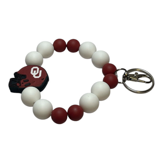 Oklahoma Sooners Beaded Keychain Wristlet - Personalized Wristlet for Fans