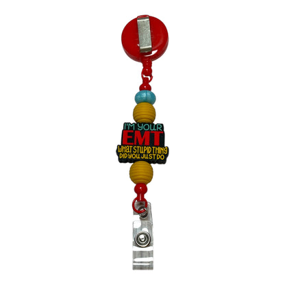 EMT Badge Reel - Retractable ID Holder for Emergency Medical Technicians