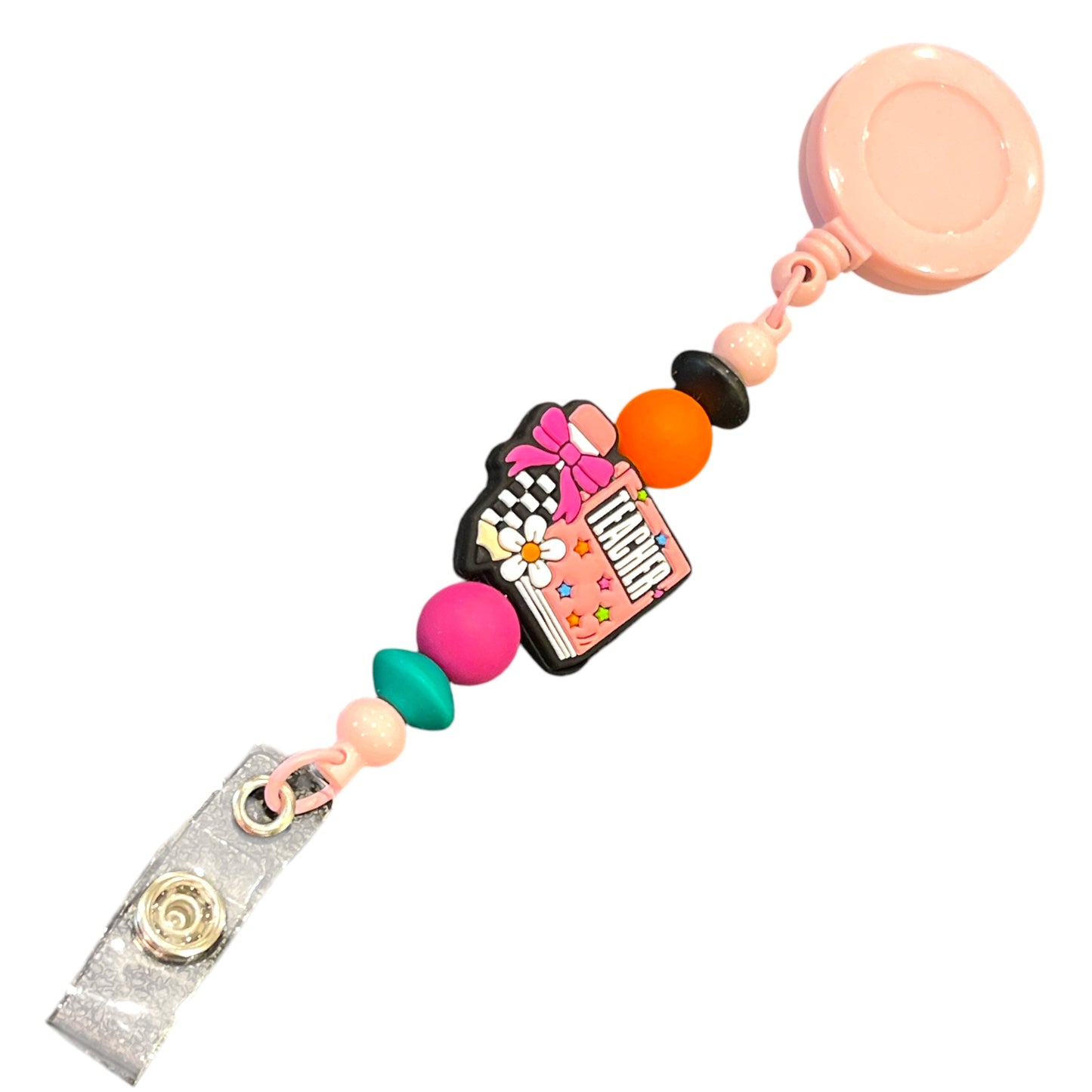 Beaded Teacher Badge Holder - Best Teacher Ever, Perfect Teacher Appreciation Gift
