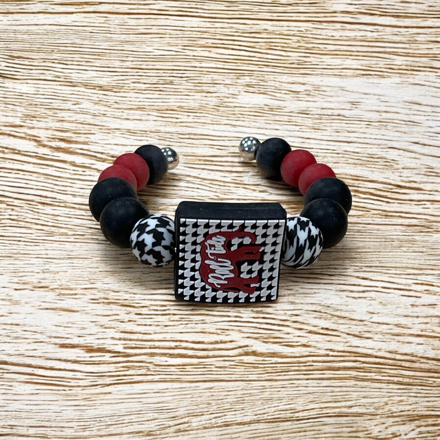 Alabama Roll Tide Bracelet | Beaded Bangle for Crimson Tide Fans | University of Alabama Gift